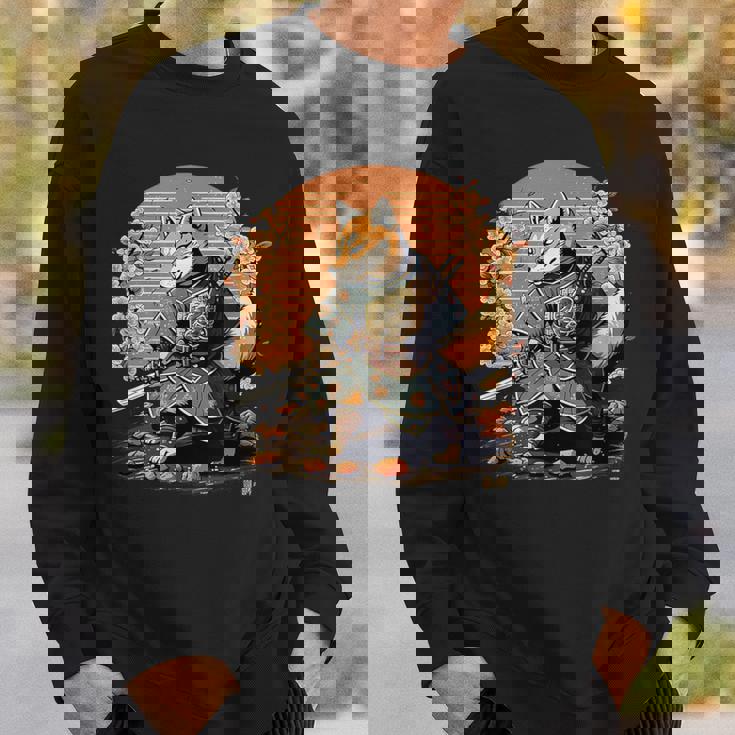 日本アート 柴犬 忍者 浮世絵 アニメ風 侍犬 スウェットシャツ 彼への贈り物