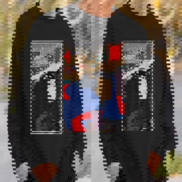 日本レトロアート 宮本武蔵 歌川国芳作 スウェットシャツ 彼への贈り物