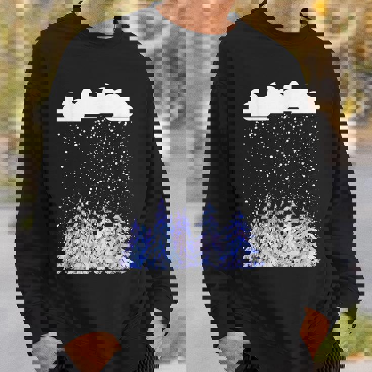 森 雪 新雪 落ちる 冬 ワンダーランド 雪 恋人 スウェットシャツ 彼への贈り物