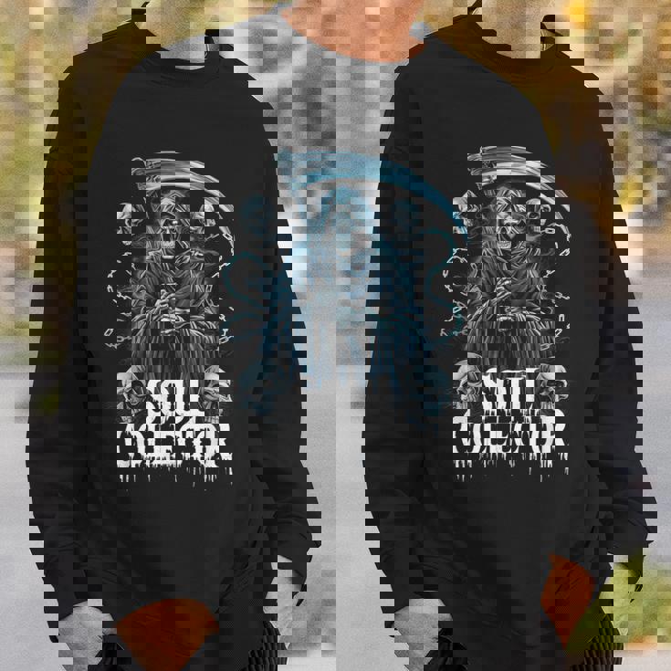 死神ソウルコレクタースカルチェーンアートホラーファン スウェットシャツ 彼への贈り物