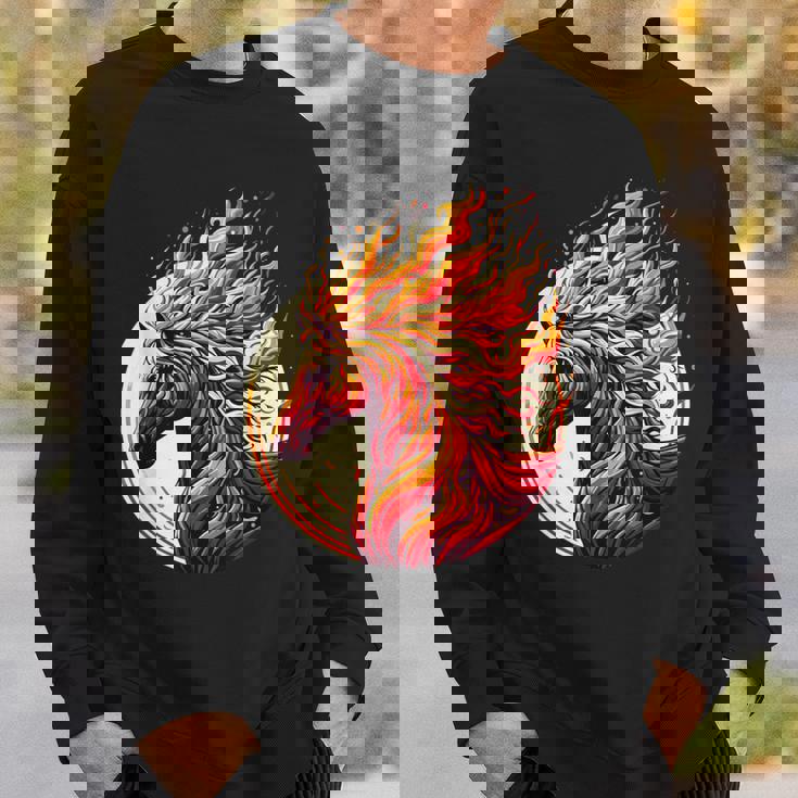 燃える 動物 馬 動物 クール 馬 火 炎 スウェットシャツ 彼への贈り物