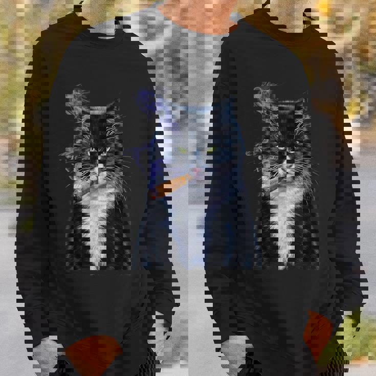 猫 ネコ ボス たばこ ねこ スウェットシャツ 彼への贈り物