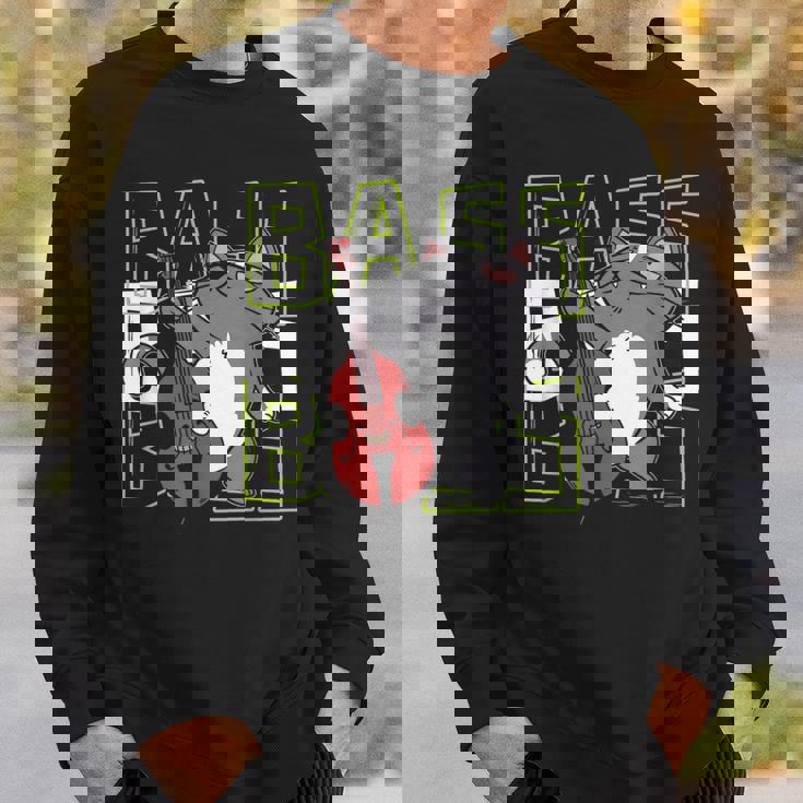 猫 二重低音プレーヤー スウェットシャツ 彼への贈り物