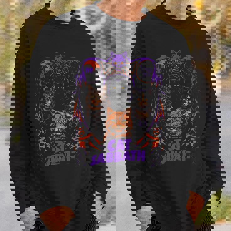 猫 安息日 猫 ヘビー ロック バンド パロディ 長袖tシャツ スウェットシャツ 彼への贈り物