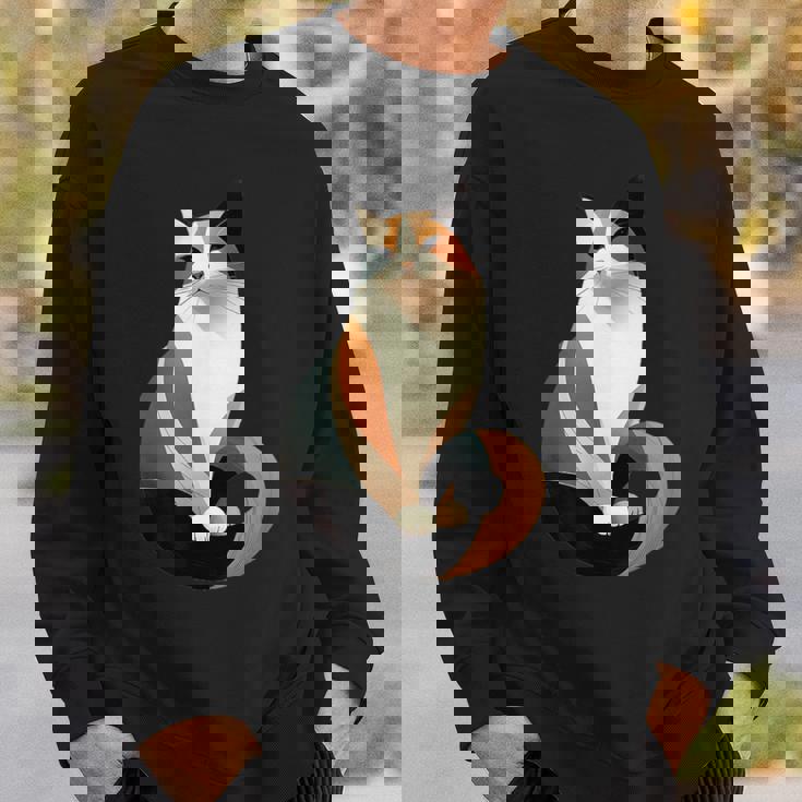 猫 幾何学が描く色彩とラインが生み出すモダン デザイン 6 スウェットシャツ 彼への贈り物