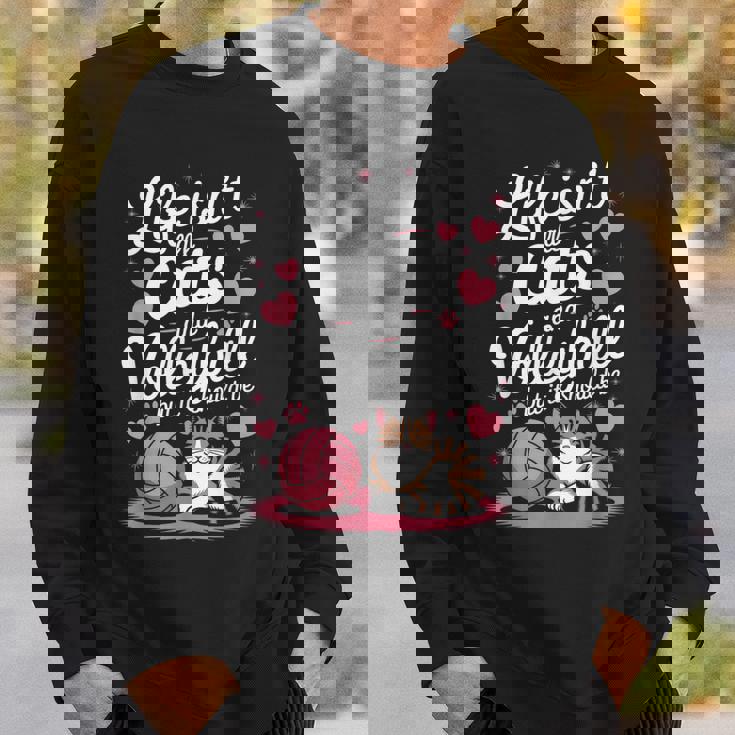 猫とバレーボール 面白いバレーボール スウェットシャツ 彼への贈り物