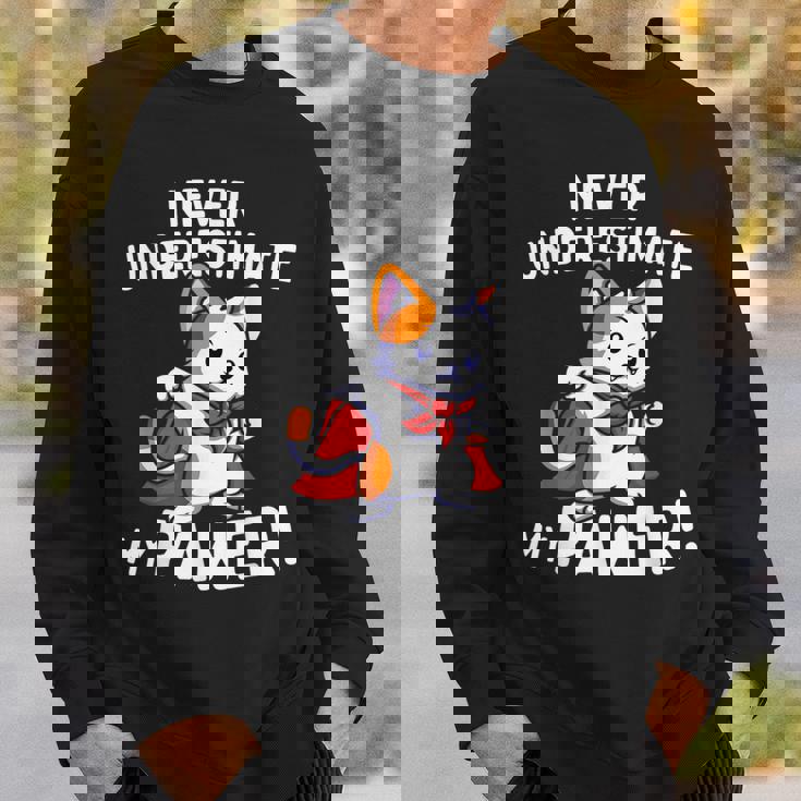 猫に言わせると、Don't Underestimate My Pawer Pun Cat（私の肉球を甘く見ないで）。 スウェットシャツ 彼への贈り物