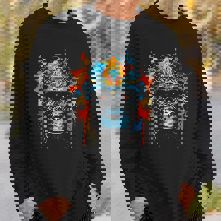 猿 動物 モチーフ イラスト 猿 スウェットシャツ 彼への贈り物