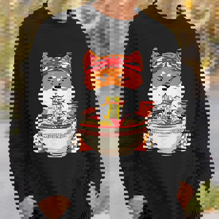 秋田芝犬ラーメンそばうどん丼アニメ漫画 スウェットシャツ 彼への贈り物