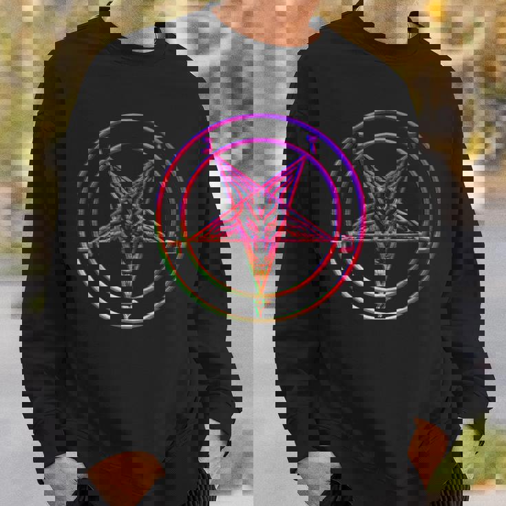 美しいvaporwave サタニックペンタグラム レトログリッチ効果 スウェットシャツ 彼への贈り物