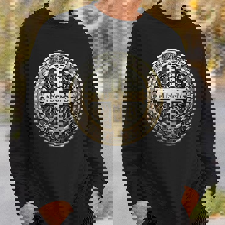 聖ベネディクトメダル 聖ベネディクトクロス カトリック クリスチャン スウェットシャツ 彼への贈り物