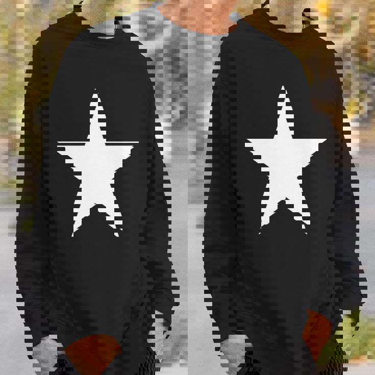 複数の色の白い星 長袖tシャツ スウェットシャツ 彼への贈り物