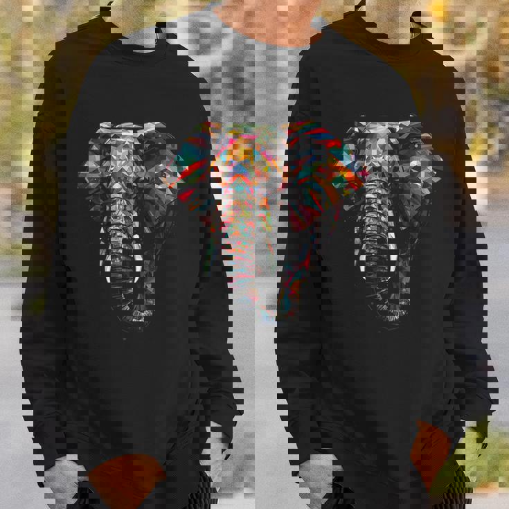 象 多角形 アートワーク スウェットシャツ 彼への贈り物