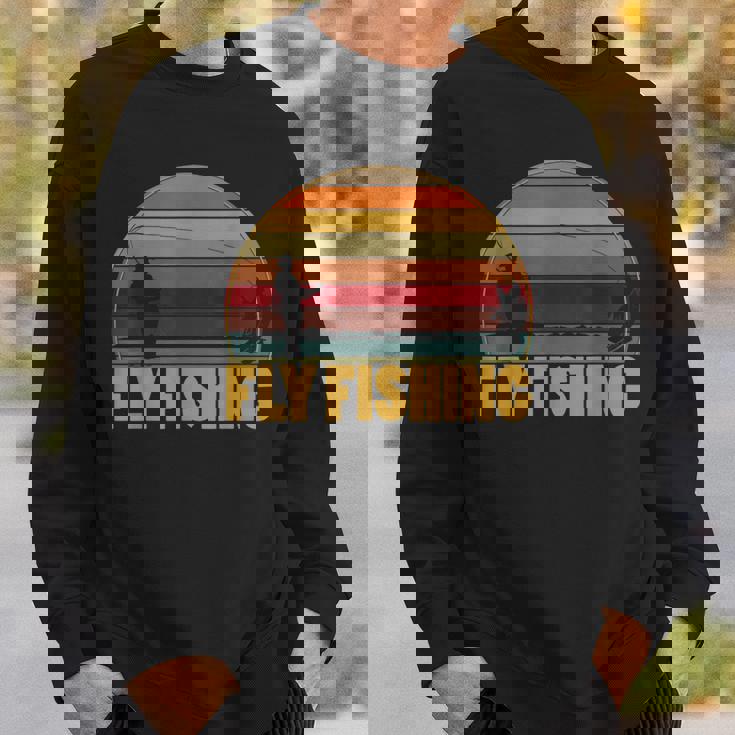 釣竿を使ったレトロなフライフィッシング フィッシャーマンフライフィッシング スウェットシャツ 彼への贈り物