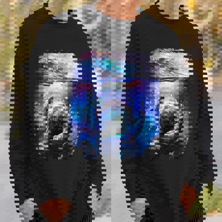 銀河 イルカ 宇宙 地球 海 スウェットシャツ 彼への贈り物