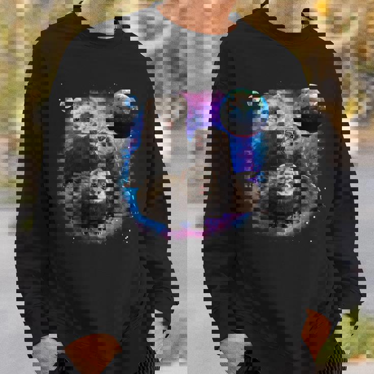 銀河系の面白いフェレット フェレット 長袖tシャツ スウェットシャツ 彼への贈り物