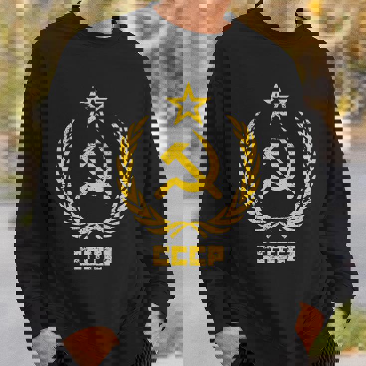 鎌と槌の星cccpソビエト連邦 長袖tシャツ スウェットシャツ 彼への贈り物