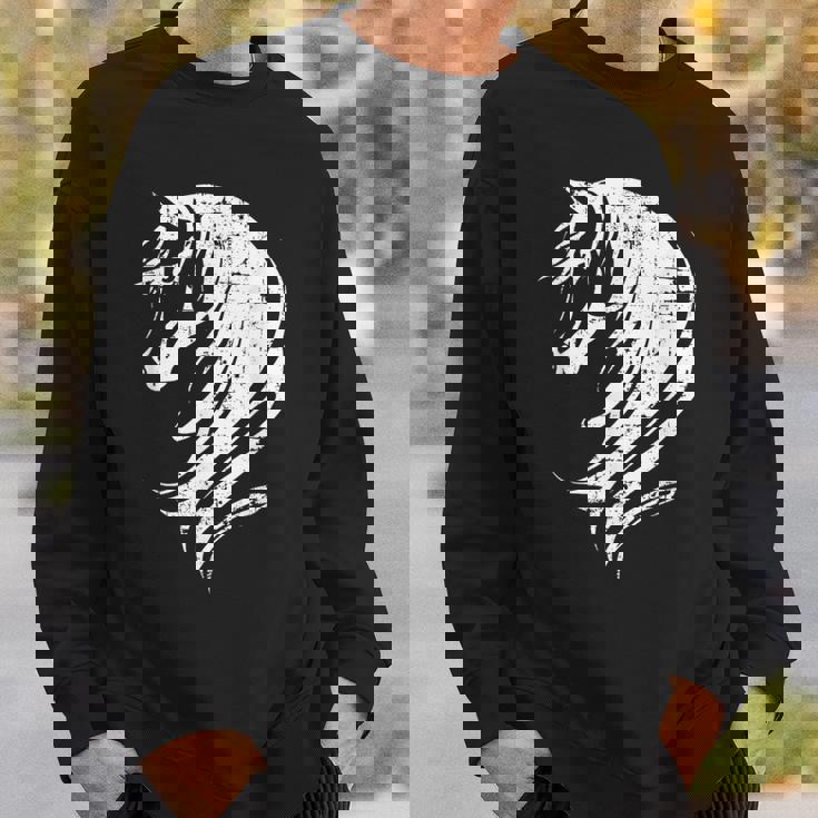 長い馬のたてがみを持つ美しい馬 スウェットシャツ 彼への贈り物