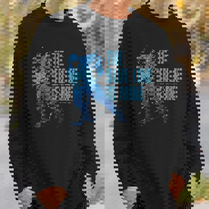 青い線は私のもの アイスホッケー スウェットシャツ 彼への贈り物