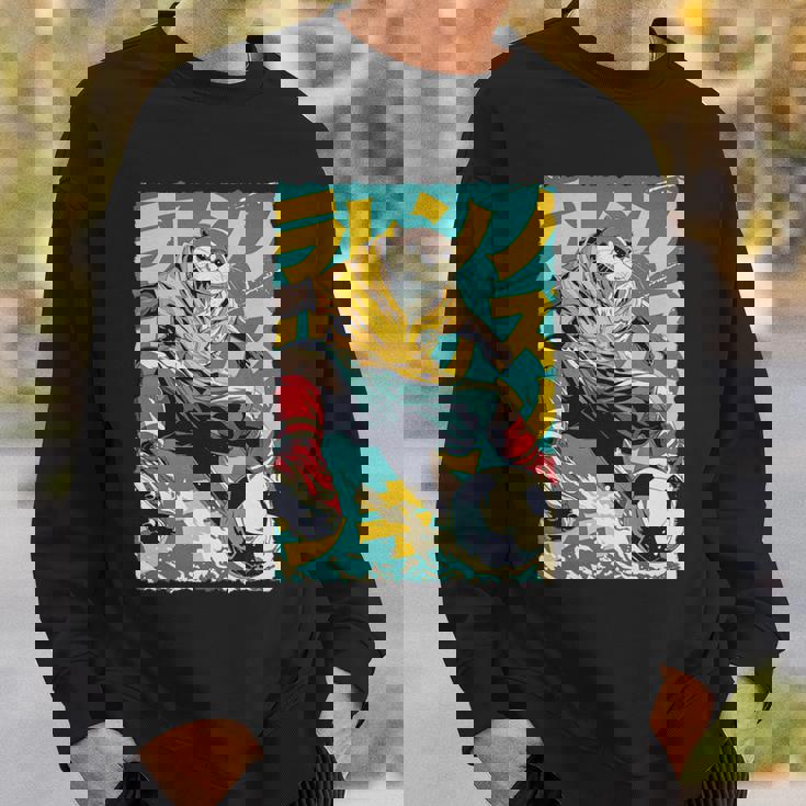 面白い 漫画 アニメ 日本美術 カワウソ サッカー 選手 キッズ 男性 長袖tシャツ スウェットシャツ 彼への贈り物