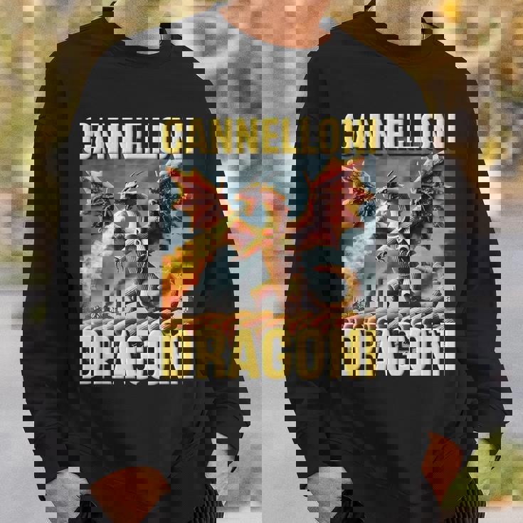 面白いai生成パスタドラゴン ブレイン カネローニ ドラゴニ スウェットシャツ 彼への贈り物