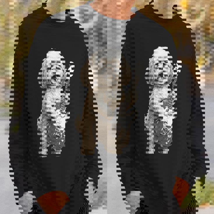 面白いtシャツ シーズー 犬 ギター イヌ メンズ 犬好き グッズ かわいい おもしろ 面白い 服 ネタ スウェットシャツ 彼への贈り物