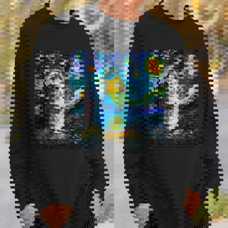 面白いtシャツ ハムスター かわいい ゴッホ 星月夜 動物 メンズ グッズ 面白い 服 ネタ 子供 キッズ スウェットシャツ 彼への贈り物