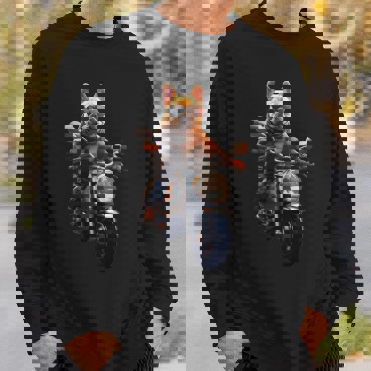 面白いtシャツ フレンチブルドッグ バイク イヌ メンズ 犬好き グッズ おもしろ 面白い 服 ネタ 長袖tシャツ スウェットシャツ 彼への贈り物