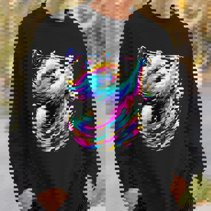 面白いtシャツ ポメラニアン ゴルフ イヌ メンズ 犬好き グッズ かわいい おもしろ 面白い 服 ネタ スウェットシャツ 彼への贈り物