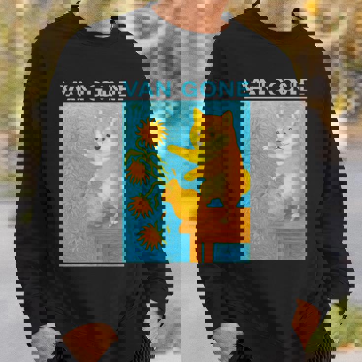 面白いtシャツ 柴犬 ゴッホ イヌ わんこ メンズ 犬好き グッズ かわいい おもしろ 面白い 服 ネタ 長袖tシャツ スウェットシャツ 彼への贈り物