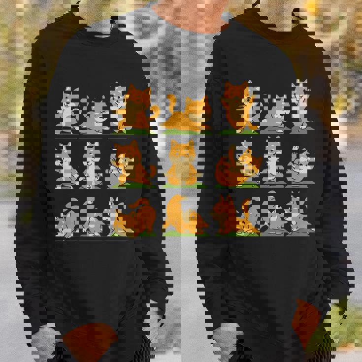 面白いtシャツ 柴犬 ヨガ イヌ わんこ メンズ 犬好き グッズ かわいい おもしろ 面白い 服 ネタ 長袖tシャツ スウェットシャツ 彼への贈り物