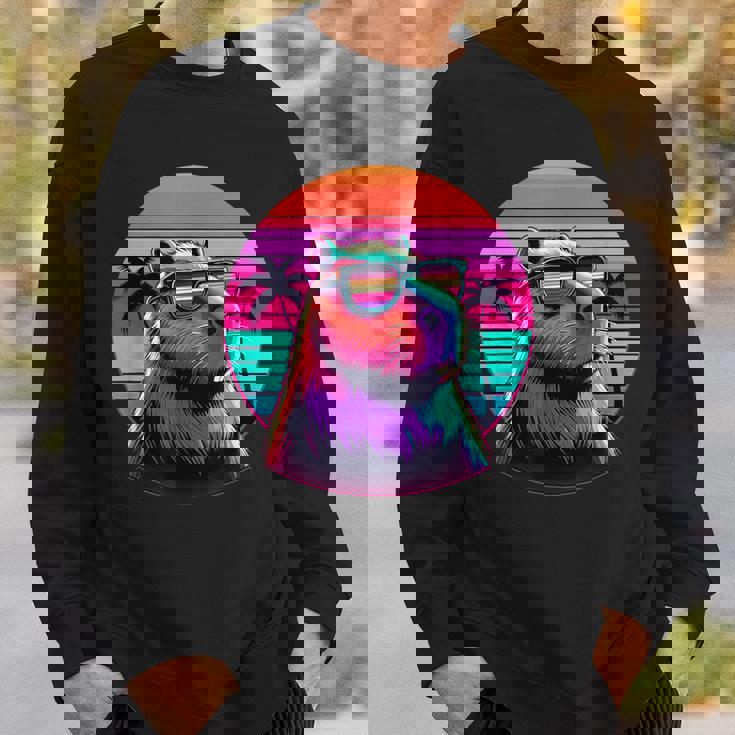 面白いカピバラ ヴィンテージ げっ歯類 レトロ ヴェイパーウェーブ 美的ゴス スウェットシャツ 彼への贈り物