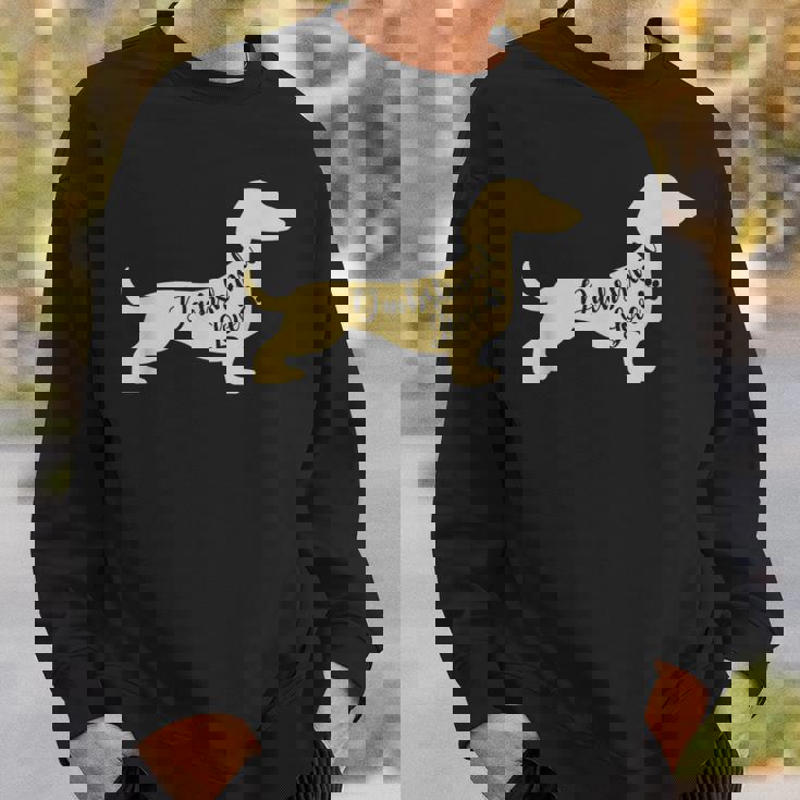 面白いダックスフント犬のデザイン ペット愛好家の足 スウェットシャツ 彼への贈り物
