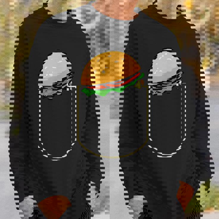 面白いハンバーガー ポケット入り ギフト チーズバーガー ポケット スウェットシャツ 彼への贈り物