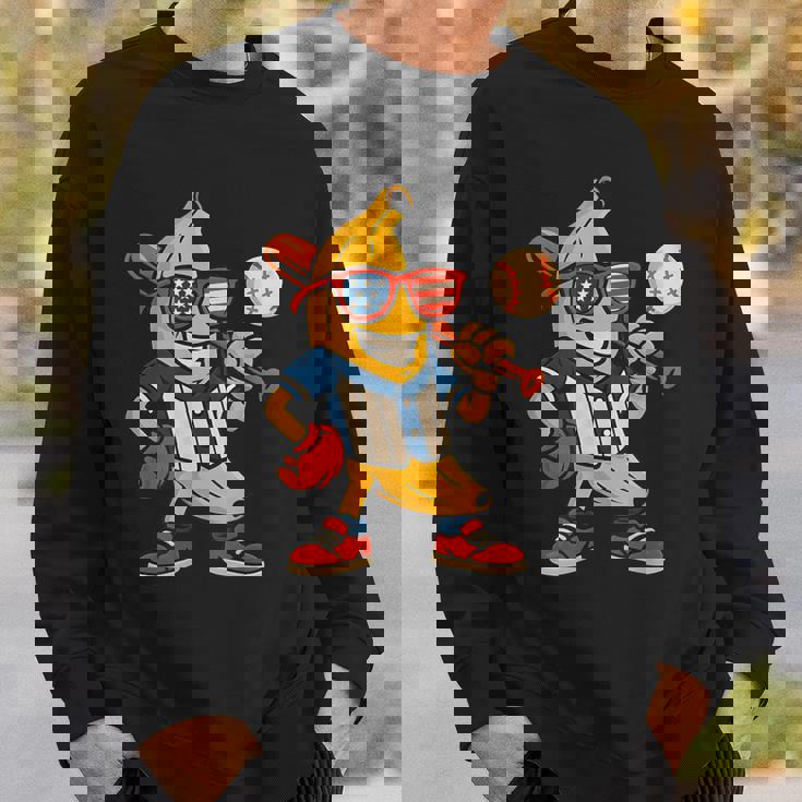 面白いバナナ野球アメリカ国旗サングラス 7月4日 スウェットシャツ 彼への贈り物