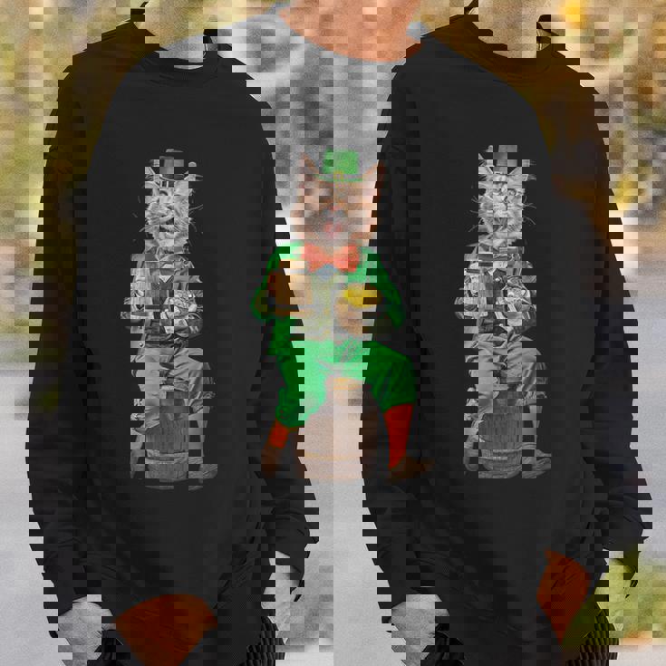 面白いレプラコーン猫、ハッピーセントパトリックデー スウェットシャツ 彼への贈り物