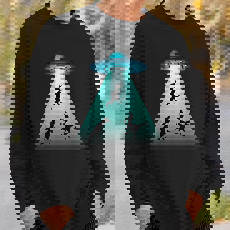 面白いヴィンテージエイリアン恐竜愛好家誘拐ギフト 大人キッズ スウェットシャツ 彼への贈り物