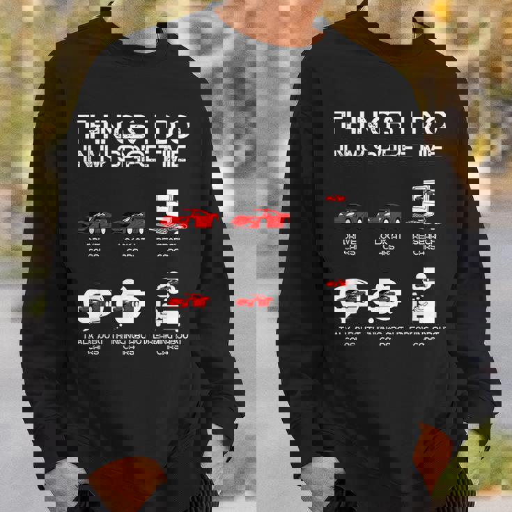 面白い車好き空き時間の車でやること スウェットシャツ 彼への贈り物