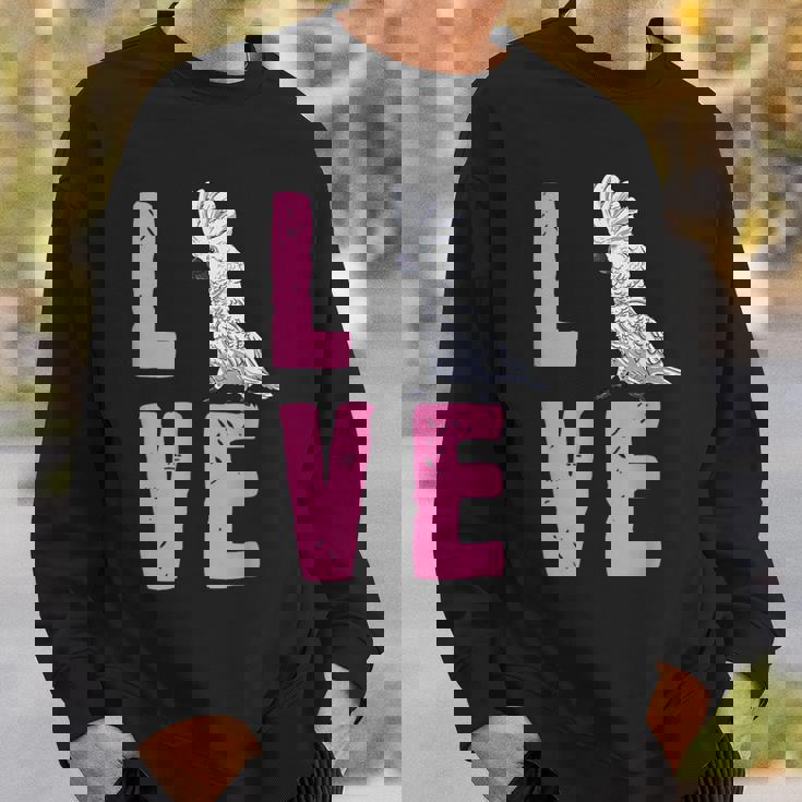 面白い鳥の恋人の贈り物-タイハクオウム スウェットシャツ 彼への贈り物