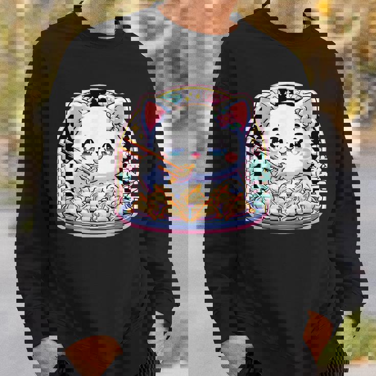 餃子、餃子を食べるカワイイ猫、餃子 スウェットシャツ 彼への贈り物