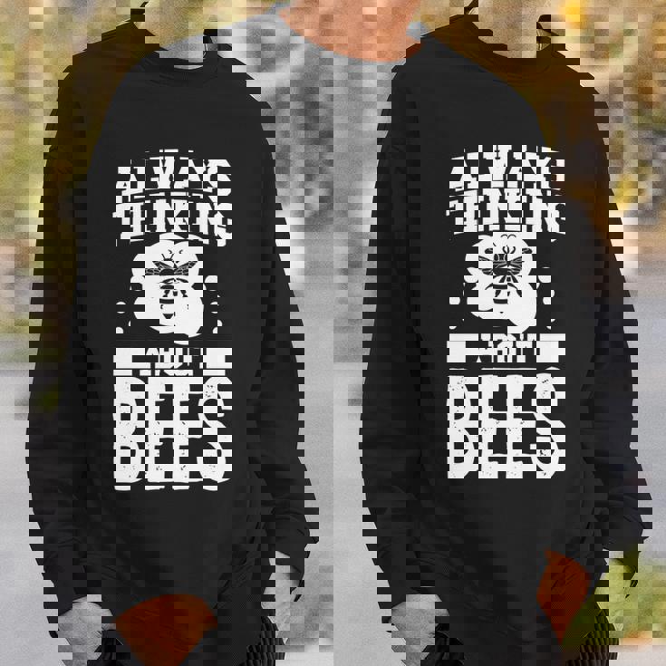 養蜂 養蜂服 メンズ 蜂を考える 長袖tシャツ スウェットシャツ 彼への贈り物