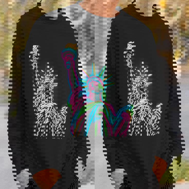 鮮やかな自由の女神tシャツ カラフルなアイコン スウェットシャツ 彼への贈り物