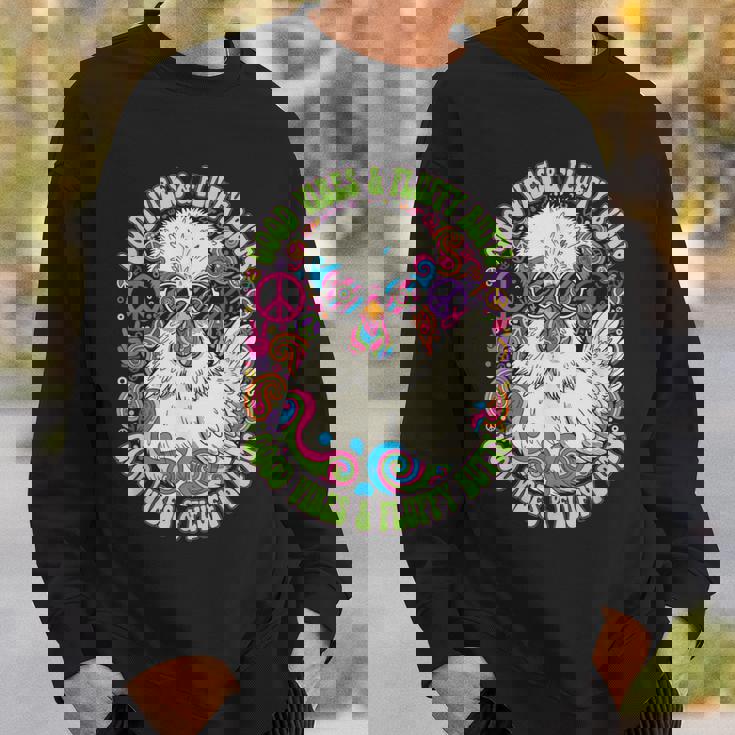 鶏好き ふわふわ お尻 バイブ 動物 ユーモア スウェットシャツ 彼への贈り物