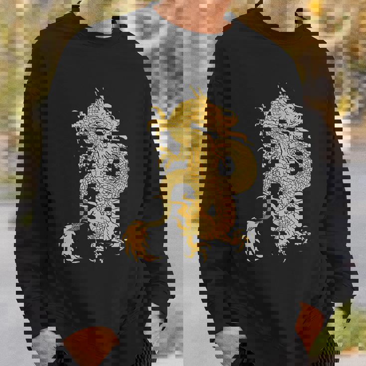 黄金龍 龍 幸運 富裕 幸せ 星 スウェットシャツ 彼への贈り物