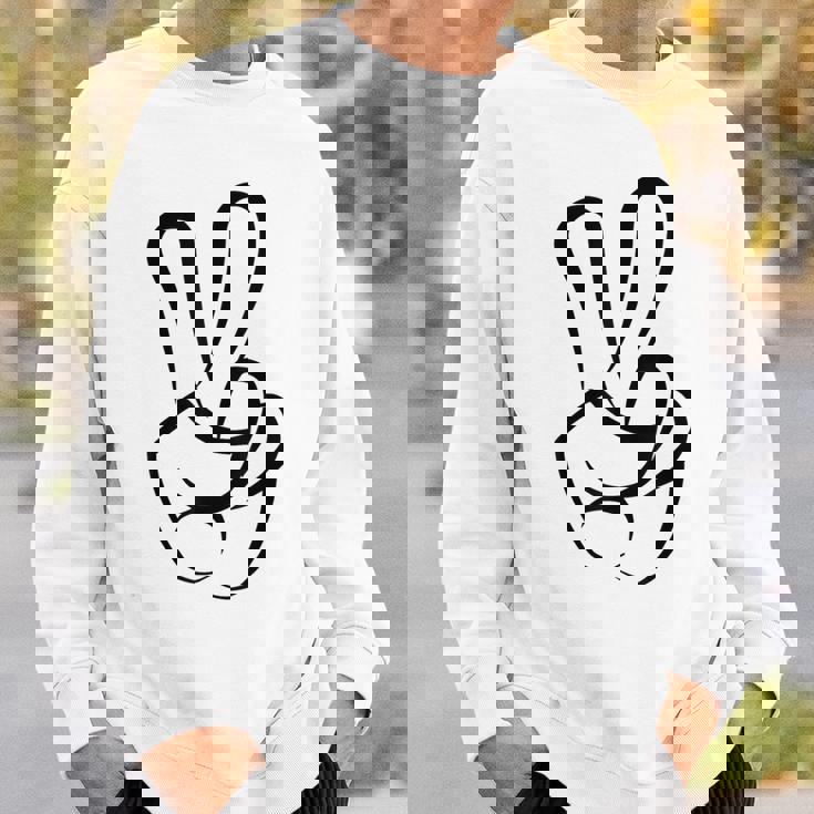 2本指 ピースサイン キュート ビクトリー ハンド ジェスチャー ピースシンボル スウェットシャツ 彼への贈り物