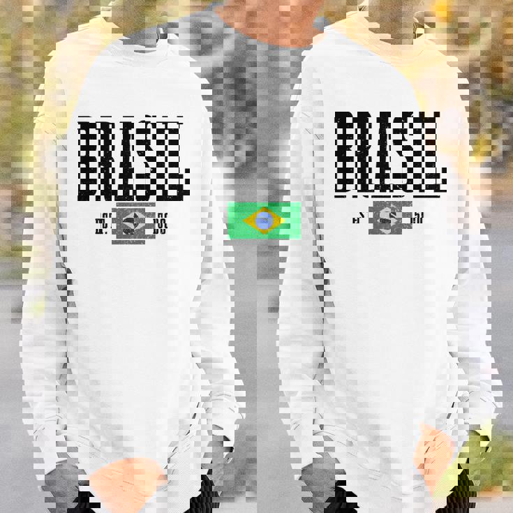 Brasil Est 1500 ブラジル ブラジリアン 国旗 プライド 長袖tシャツ スウェットシャツ 彼への贈り物