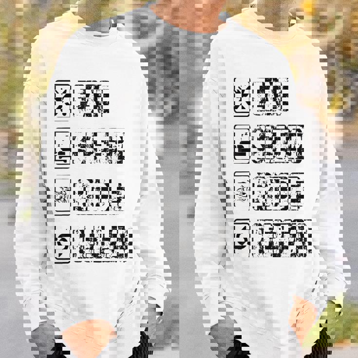 Eatleep Ride Repeat オートバイ バイク モーターサイクリスト 格言 スウェットシャツ 彼への贈り物