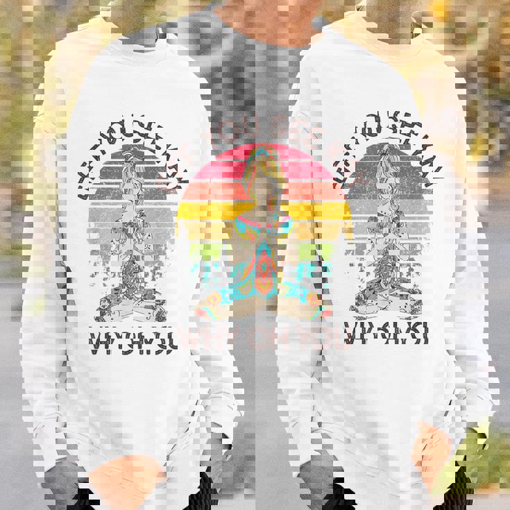 Eff Youee Kay Why Oh You レトロ サンセット タトゥーガール ヨガ スウェットシャツ 彼への贈り物