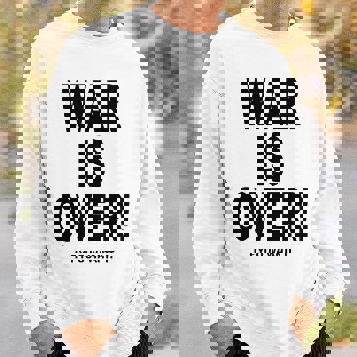 Exclusive War Is Over ご希望の場合限定ブラックプリント 長袖tシャツ スウェットシャツ 彼への贈り物
