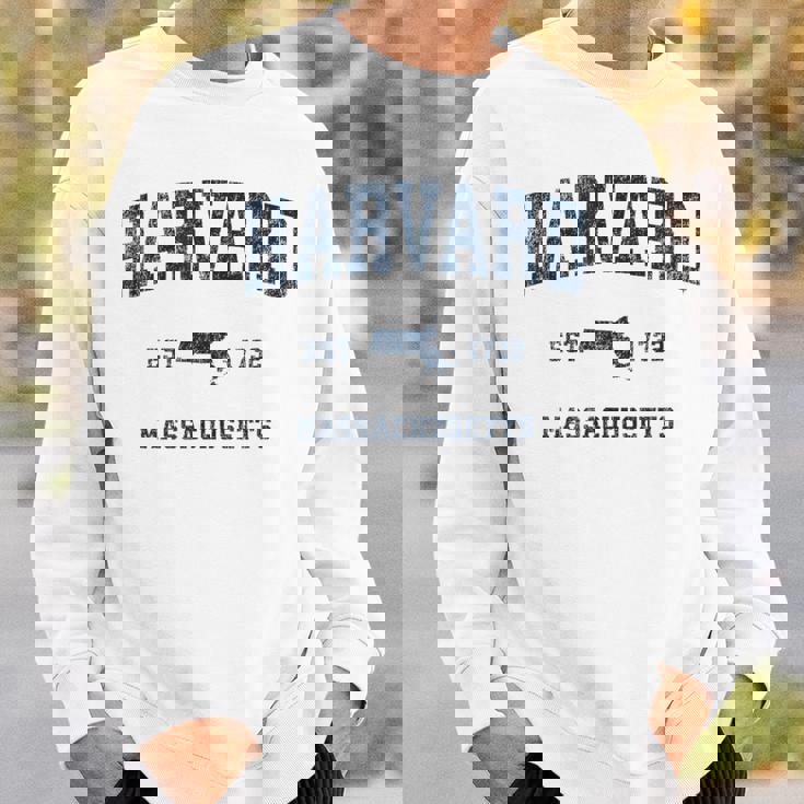 Harvard マサチューセッツ州 ヴィンテージ スポーツ デザイン ネイビー プリント スウェットシャツ 彼への贈り物